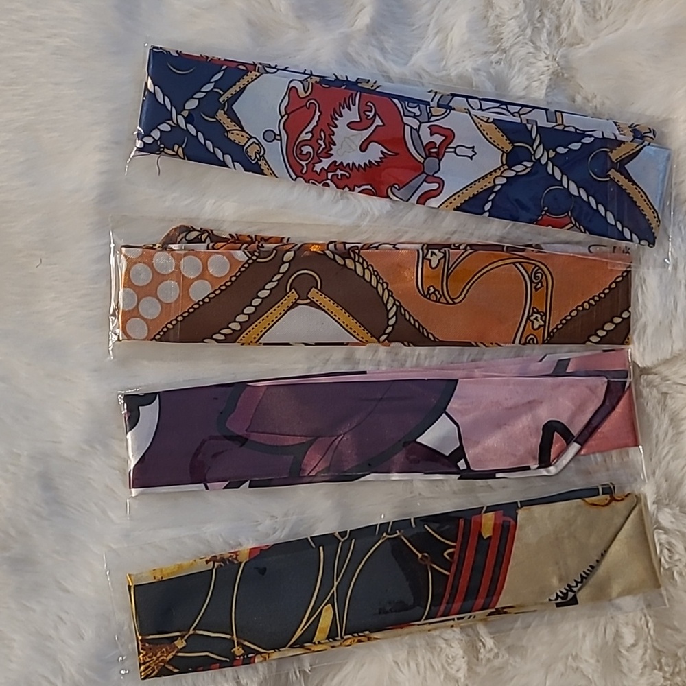 Set of 4 New scarfs/ twillies